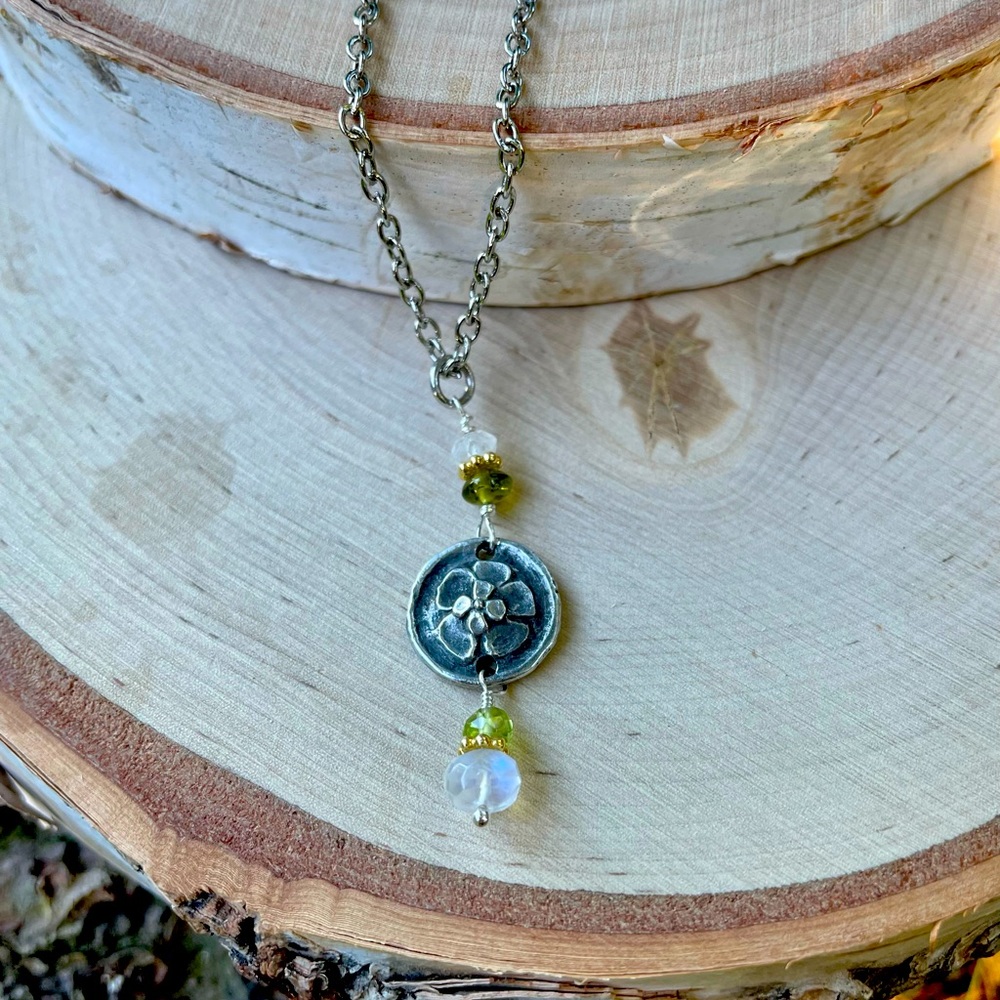 RESERVED for Mitzpaws1 Moonstone & Peridot Pendant